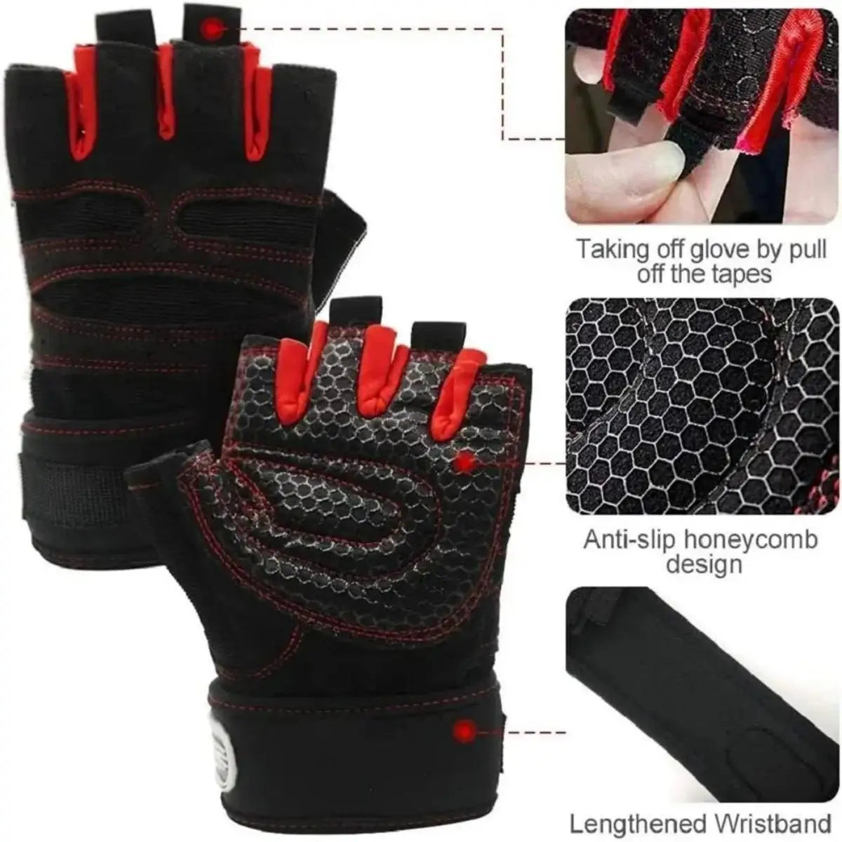 Gym Gloves for Men Women Fitness Weight Lifting Wristband Gloves Body